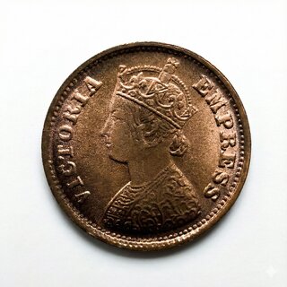 Half Pice 1899 Victoria Queen, British India old Copper Coin Silver Variant view 2