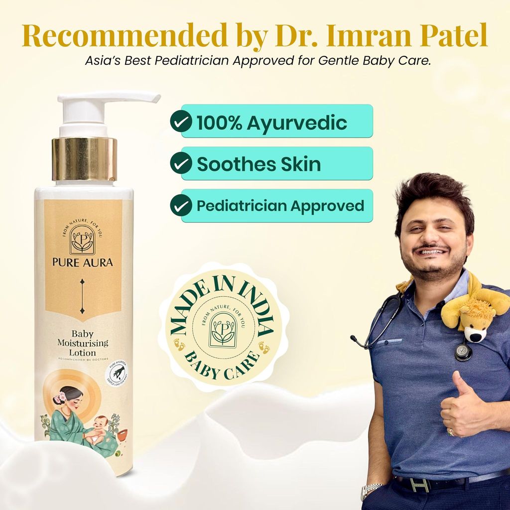 Pure Aura Newborn Baby Kit | Ayurvedic Shampoo, Wash, Lotion, Face & Diaper Rash Cream | Gentle Daily Skincare Essentials for Newborns & Infants with Sensitive Skin view 2