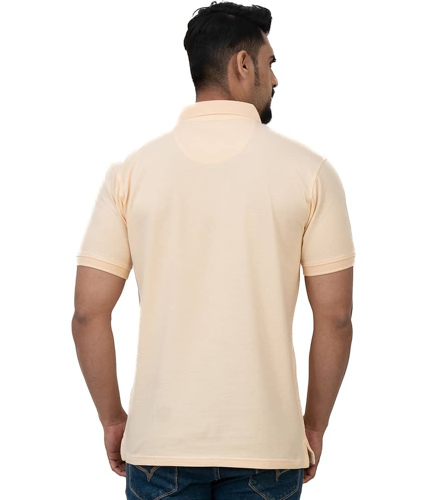 Cotstyle Pack of 1 Cotton Blend Regular Fit Solid Half Sleeves Men's Polo T Shirt ( Pink ) view 2