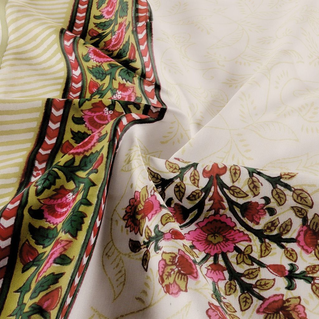 Cotton Blanket - Single Dohar ( 60 x 90 Inches) mustard Pink Bouquet view 2