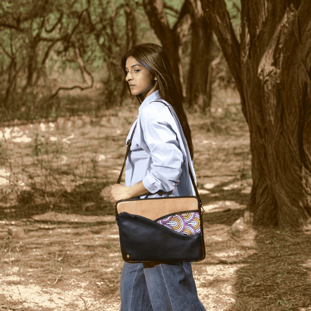 Acacia Vegan Leather Laptop Sleeve - Black view 2