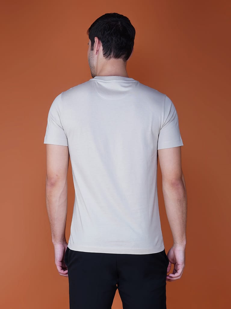 Men’s Branded Casual Wear Cotton Jersey Tee-Grey view 2