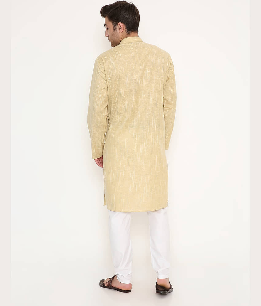 Maharaja Camel Viscose Regular Fit Men's Kurta Pyjama Set ( Pack of 1 ) view 2