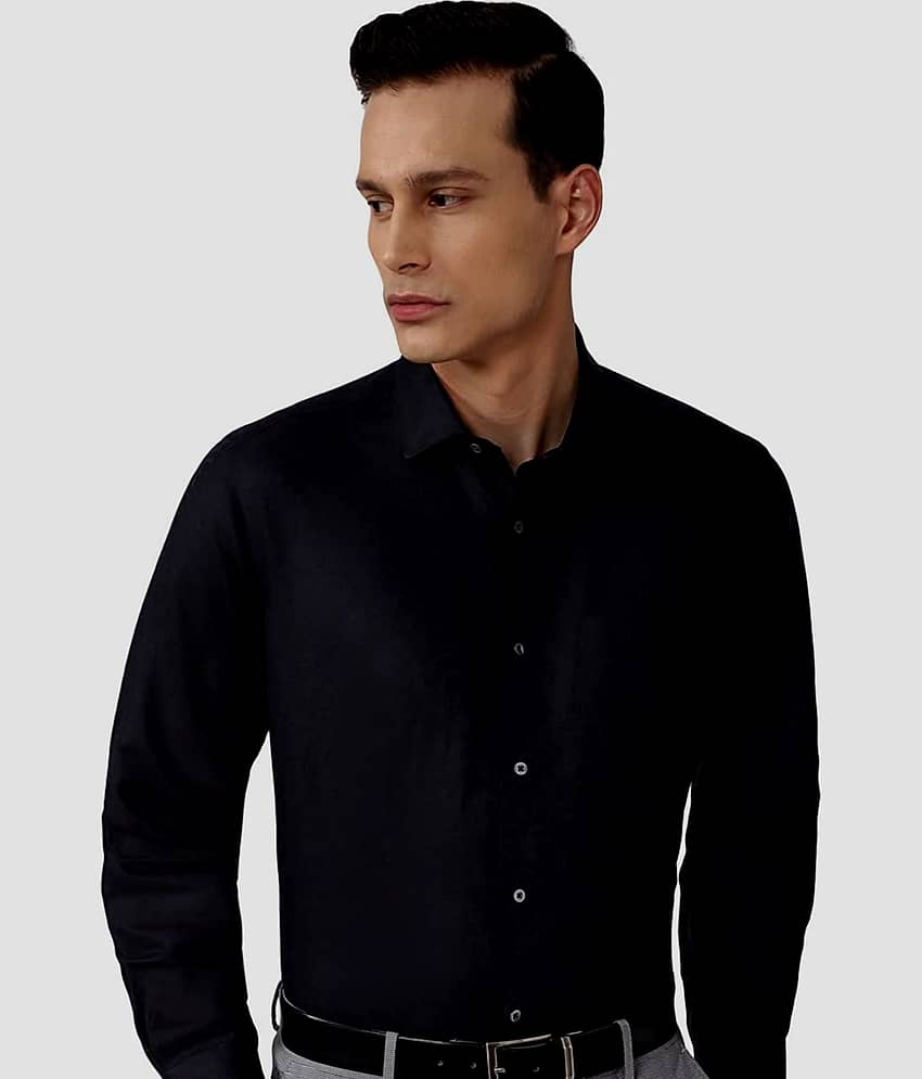 Makhanchor - Black Cotton Regular Fit Men's Formal Shirt ( Pack of 1 ) view 2