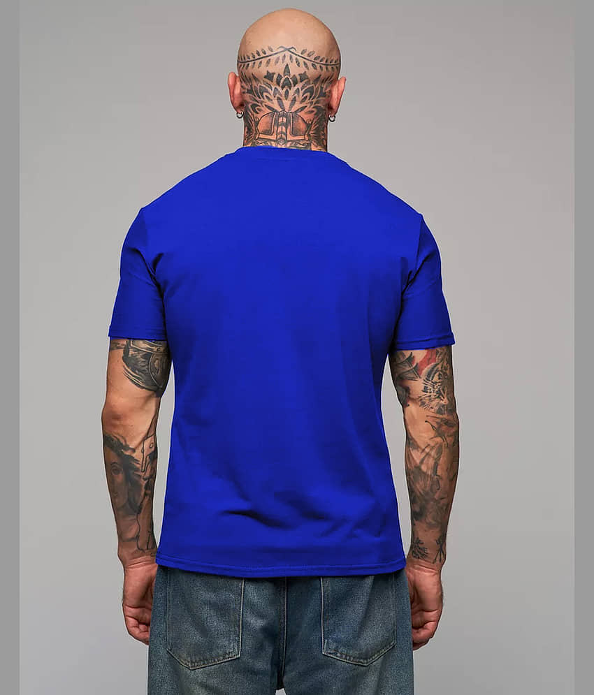 Leotude Men Cotton Blend Regular Fit Printed T-Shirt ( Blue ) view 2