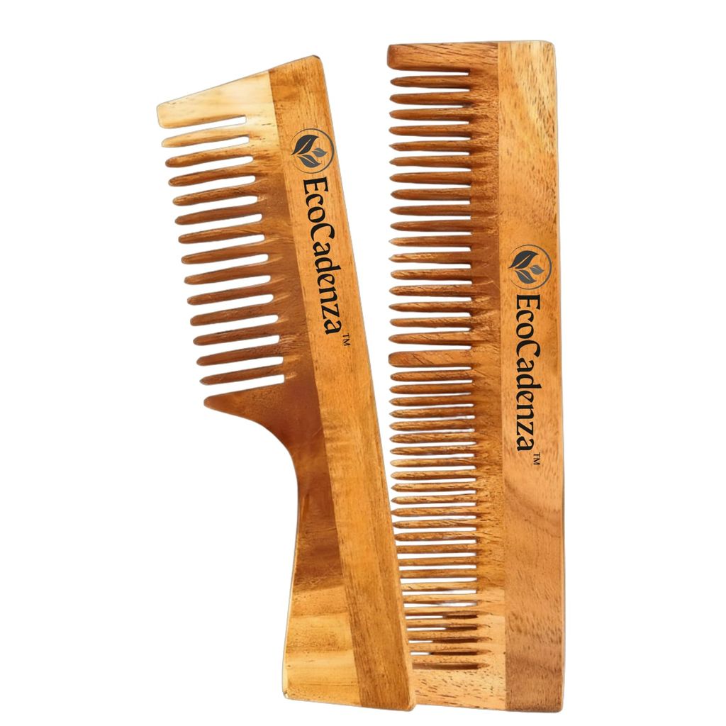 EcoCadenza Pure Neem � Crafted from Solid Neem for Comfortable Use and Effortless Detangling