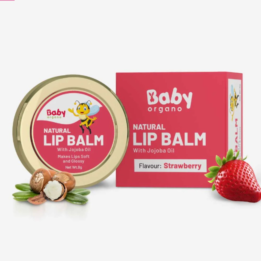 BabyOrgano Natural Lip Balm Strawberry Flavour - 8g