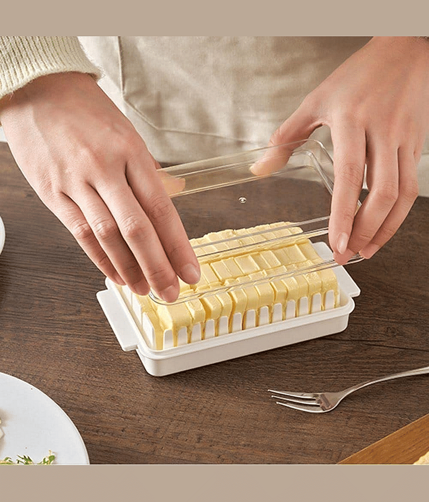 TISYAA Butter Cutting Box Plastic Assorted Bread Container ( Set of 1 ) view 2