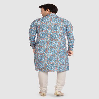 Raivat Ethnic Blue Colour Cotton Printed Kurta Pajama 1249 view 2