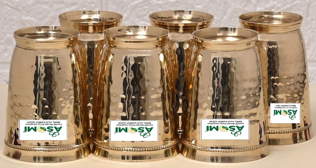 Pital Glass Hajo (Pure Brass ) Set of 6 view 2