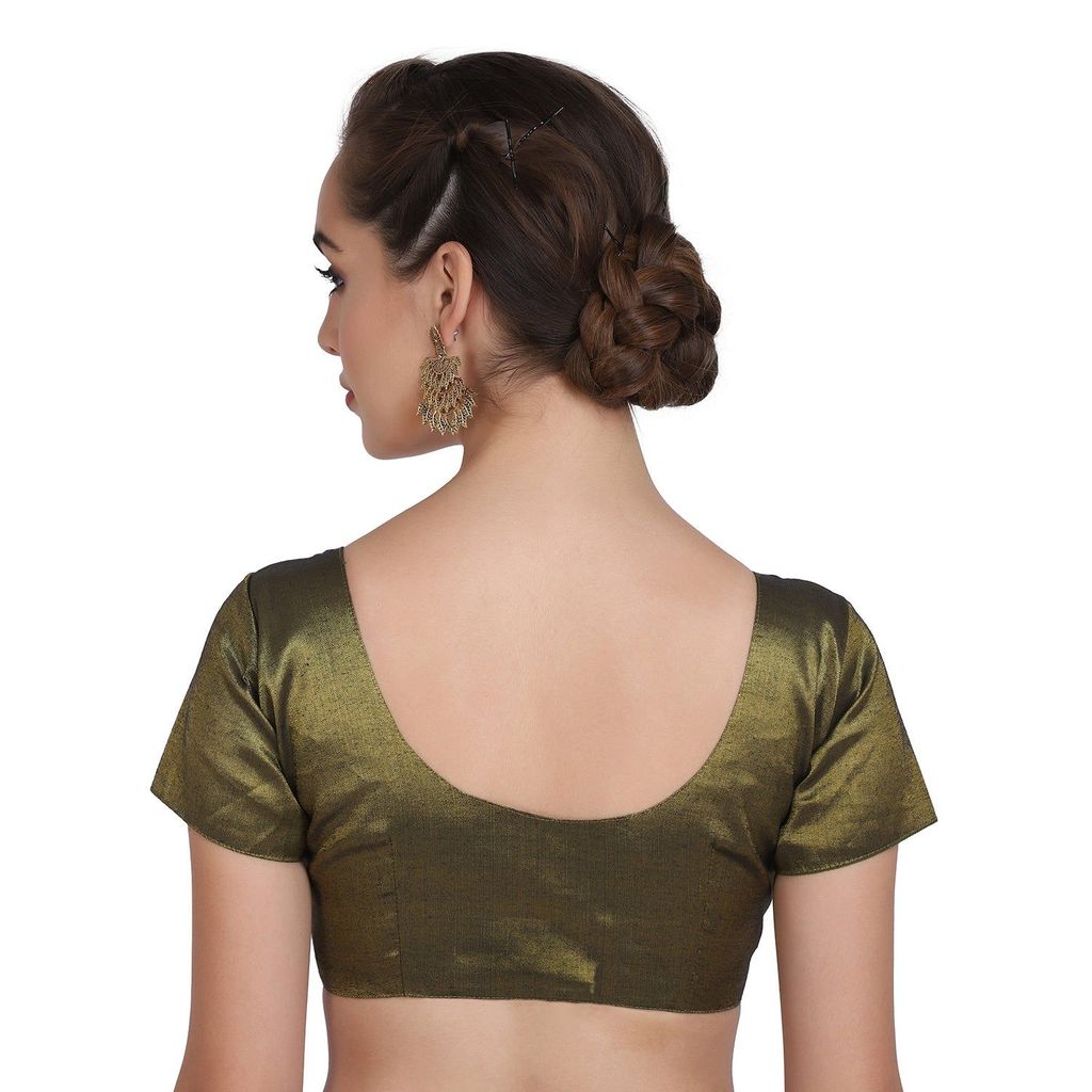JISB Stitched Tissue Blouse,DarkGreen view 2