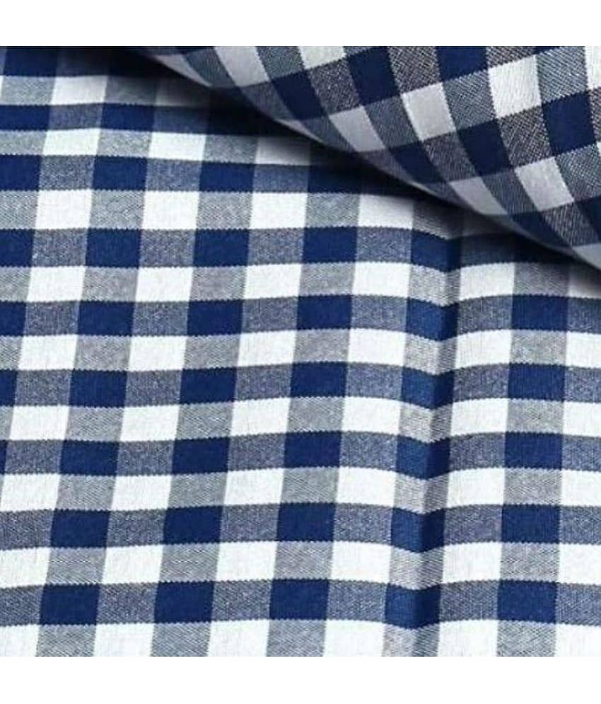Makhanchor - Blue Cotton Men's Unstitched Shirt Piece ( Pack of 1 ) view 2
