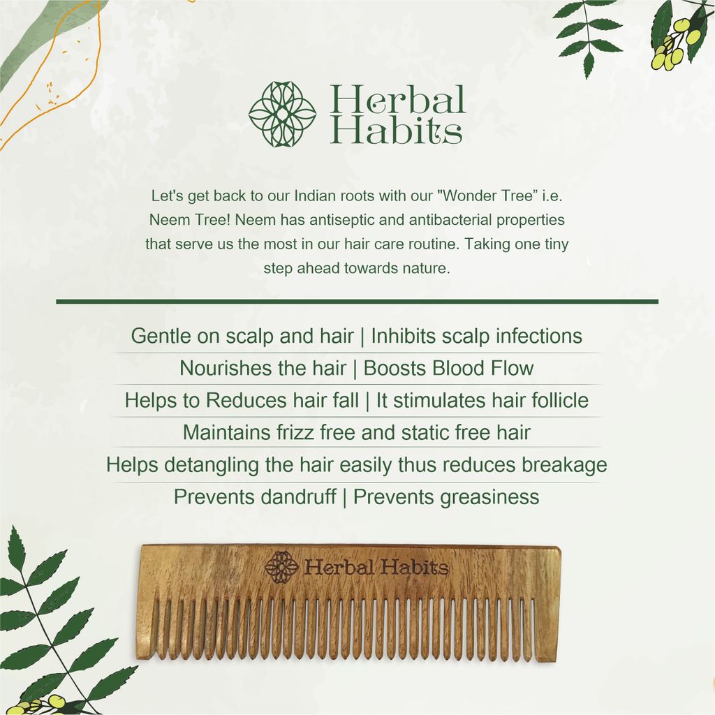 Herbal Habits Pocket Kacchi Neem Comb view 2