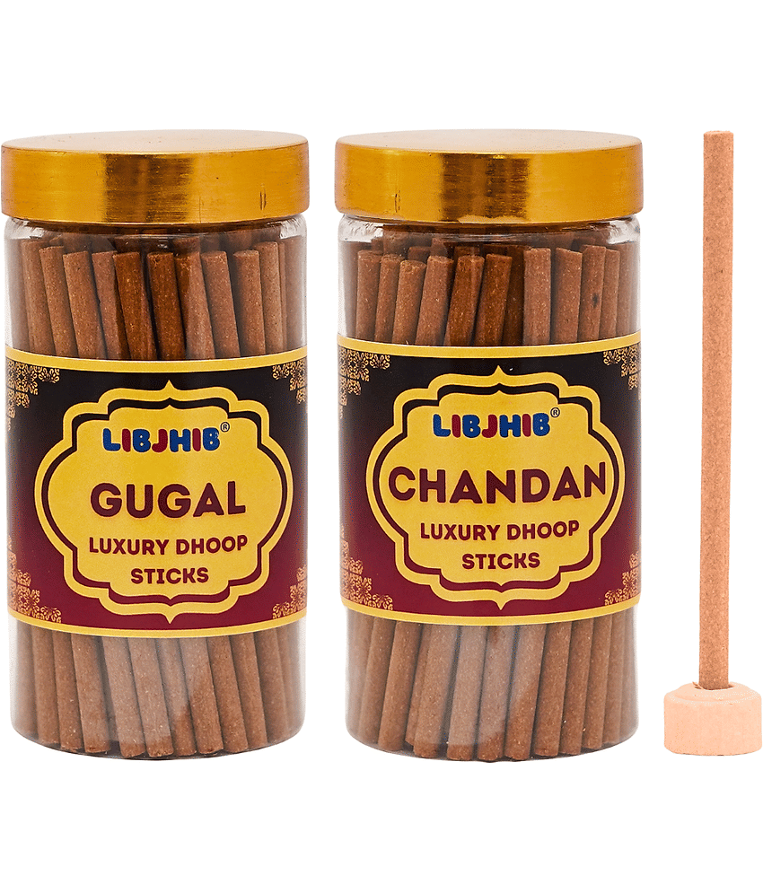 Libjhib Incense Dhoop Sticks Guggal,Chandan 120 gm ( Pack of 2 )