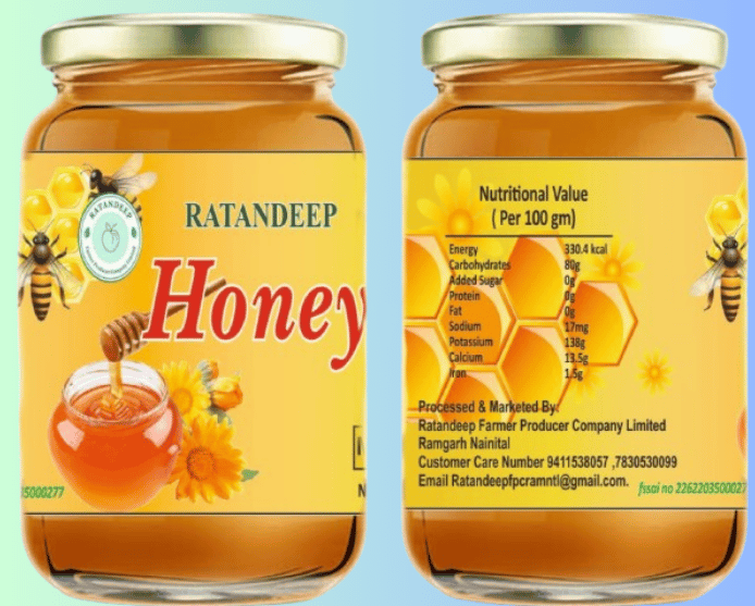 500 gm Natural Honey with Hand Made Pocho Gift Pack view 2