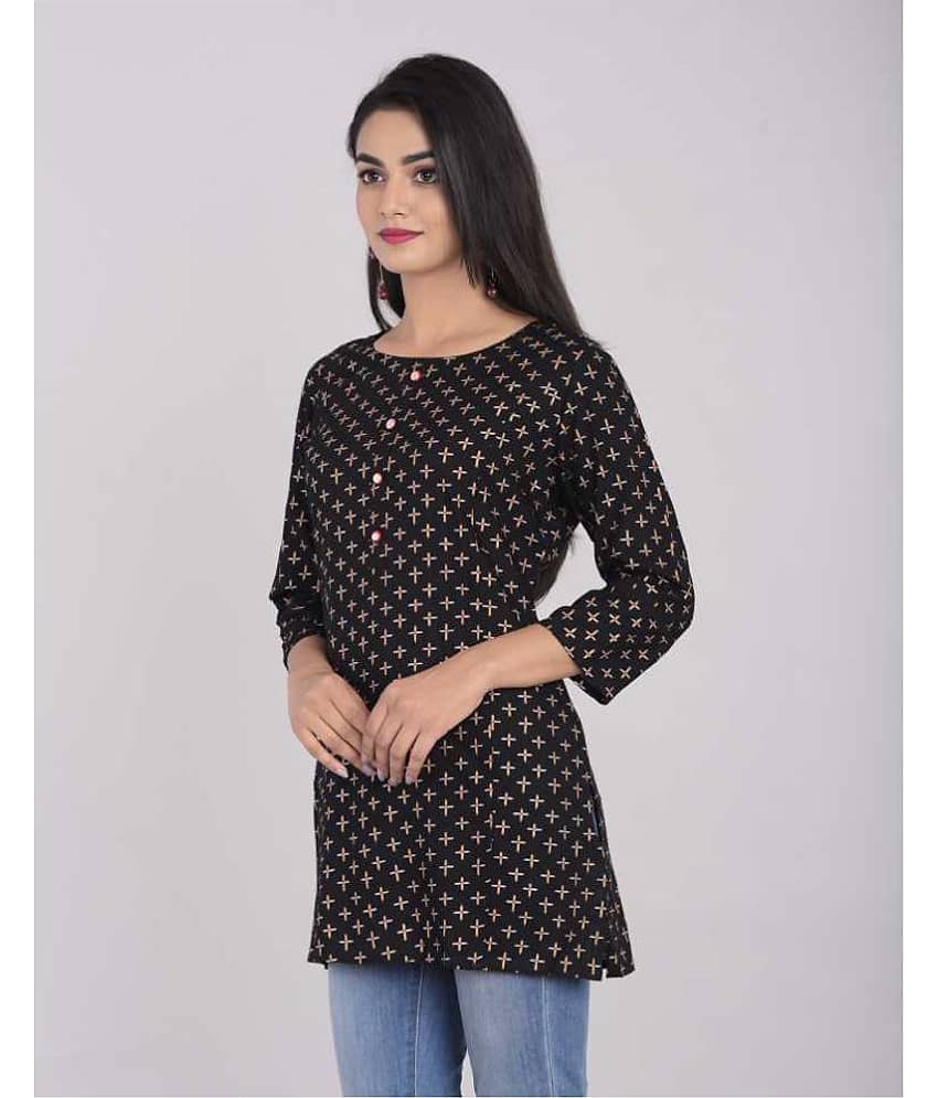 Kbz Black Rayon Straight Kurti view 2