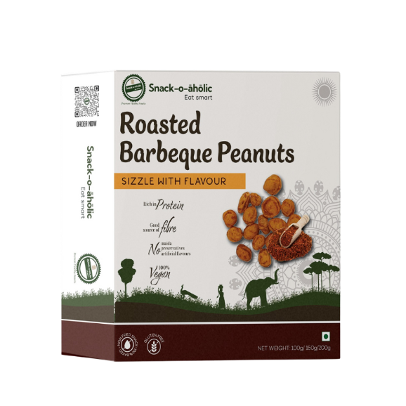 Snack O aholic Roasted Barbeque Peanuts - 100g