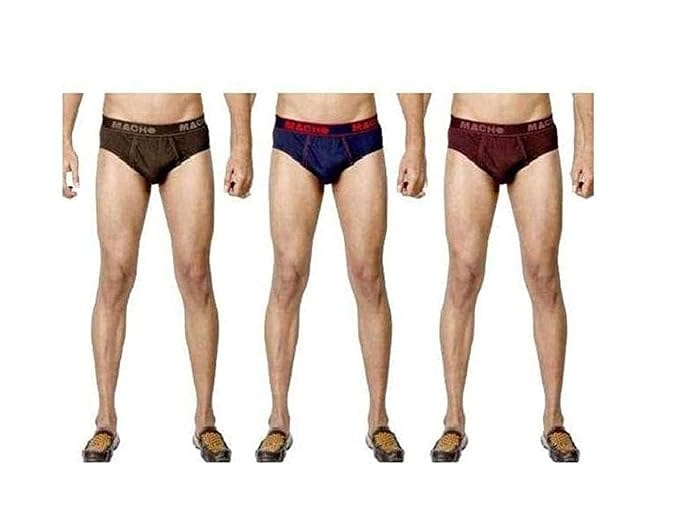 Macho Smart Cut Mens Cotton Brief Multicolor, Pack of 3 view 2