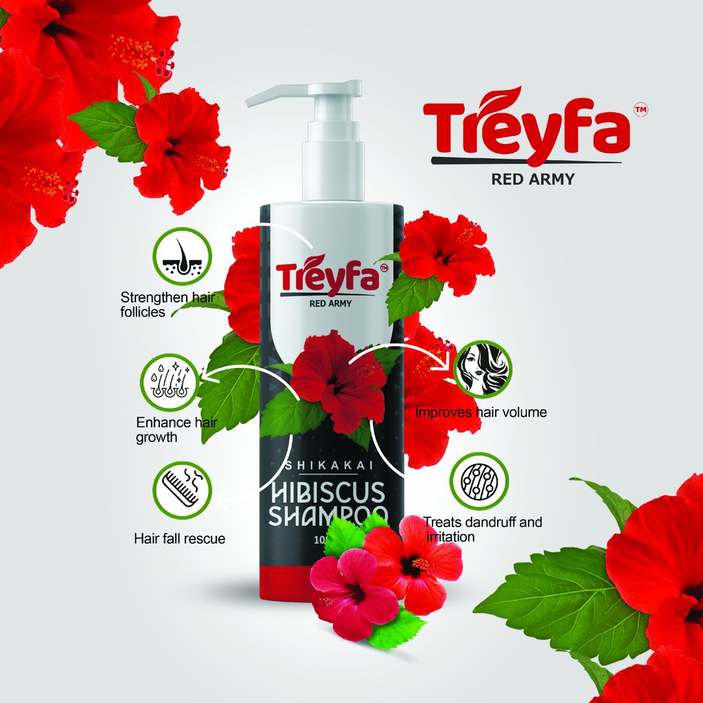 Treyfa Hibiscus shampoo for hair growth & dandruff control (100ml.) view 2