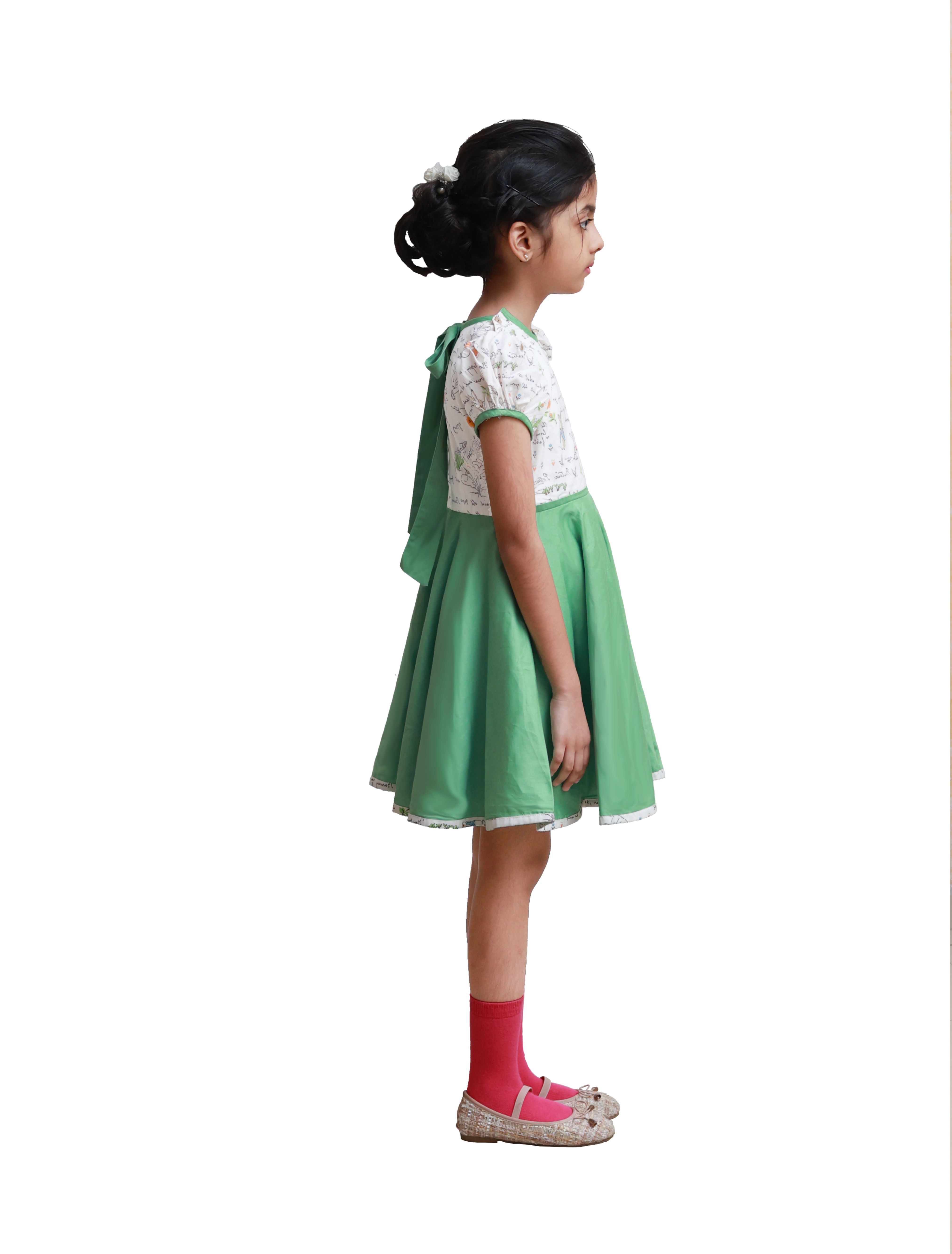 DE CHEVALERiE en Rouge - Mulberry Verbena Frock - Green 4- 5 Years view 2