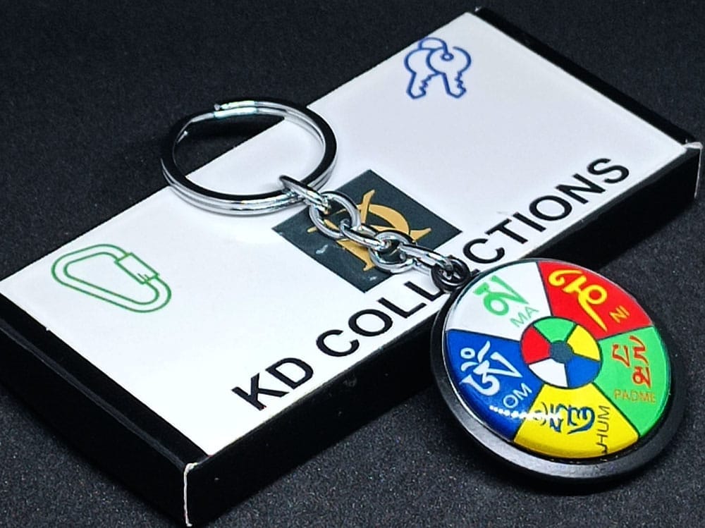 KD COLLECTIONS DoubleSided Tibetan Ladakh Om Mani Padme Hum Keychain & Om Keychain Combo – Multicolor – Pack of 2 Keychains view 2
