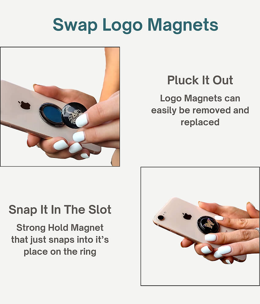 Swap-n-Snap Foldable Mobile Holder for Smartphones ( Rose Gold ) view 2