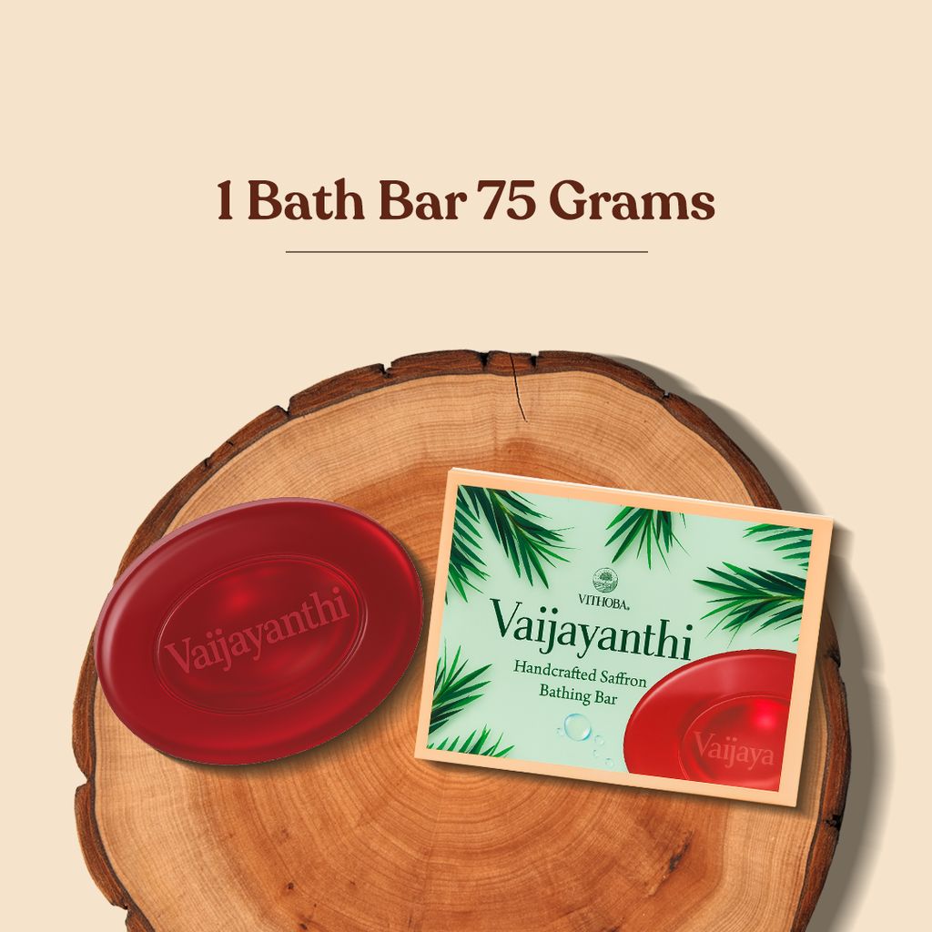 Vithoba Vaijayanthi Handcrafted Saffron Soap Bar | Real Kesar Soap For Blemishfree Soft & Natural Glow | With Goodness Of Turmeric Oil Glycerin & Coconut Oil | 75g | view 2