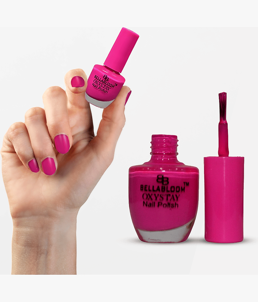 BELLABLOOM Fluorescent Pink Nail Polish, Glossy Finish, Long Lasting, 10ml ( Pack of 1 ) view 2