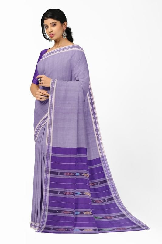 APCO Handloom (A Andhra Pradesh Govt Emporium)- Women's Traditional Pure Handloom Bandar/Polavaram Purple Cotton Saree | PBS0011 view 2