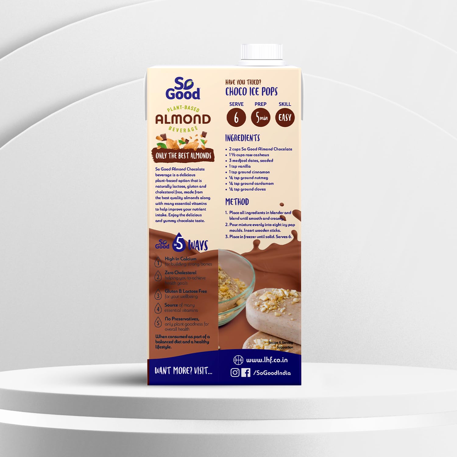 So Good Almond Fresh Milk Chocolate, 1 Ltr view 2