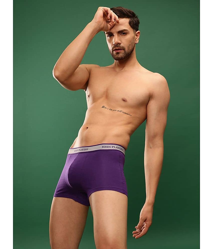 John Players Purple Trunks Cotton Blend Men's Trunks ( Pack of 1 ) view 2