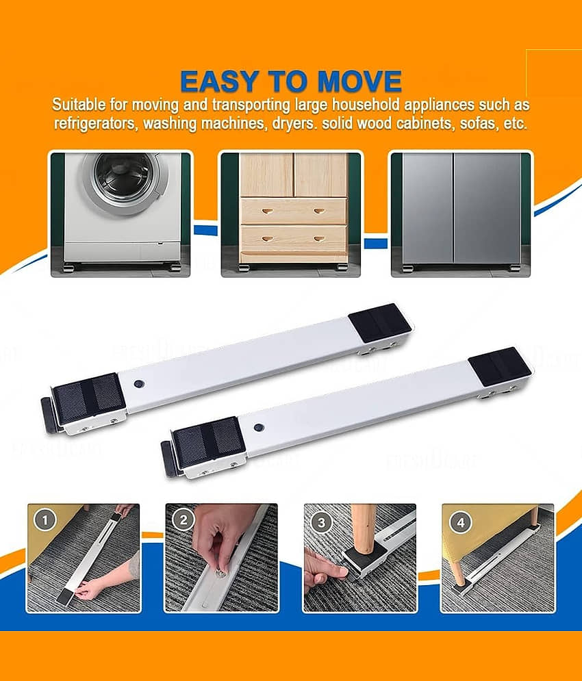 GEEO Heavy Load Furniture Lifter Mover Tool Set - Moving Roller Wheel Set Easy and Safe Shifting Slider Tools for Washing Machines, Fridge, Sofa, Table, Cupboard, Wardrobes Adjustable Height Lifting Tools view 2