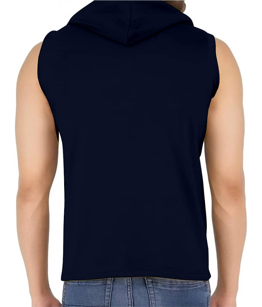 FTX Men Polyester Regular Fit Solid T-Shirt ( Navy ) view 2