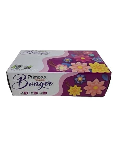 Primaxx Bonger New Tissue Box Pack of 3 (75 Pulls Per Box), 150 Sheet (450 sheet) 100% Safe & Hygienic, highly Absorbent view 2