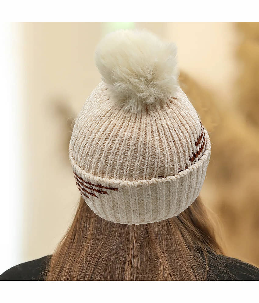Babji Beige Woollen Women's Cap ( Pack of 1 ) view 2
