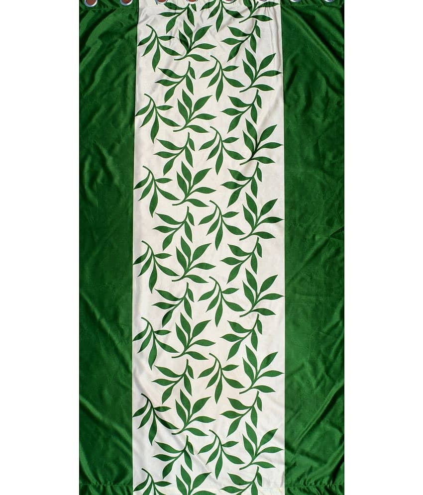 Fashion String Set of 2 Door Semi-Transparent Eyelet Polyester Curtains Green view 2