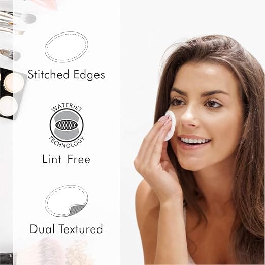 50Pcs Lint Free Cotton Pads and 50 Pcs Cotton Balls for Makeup Removal Soft and Gentle Cotton Pads and Balls for Sensitive Skin Eco-Friendly , High-Quality Cotton Pads and Balls for a Flawless Makeup Application view 2