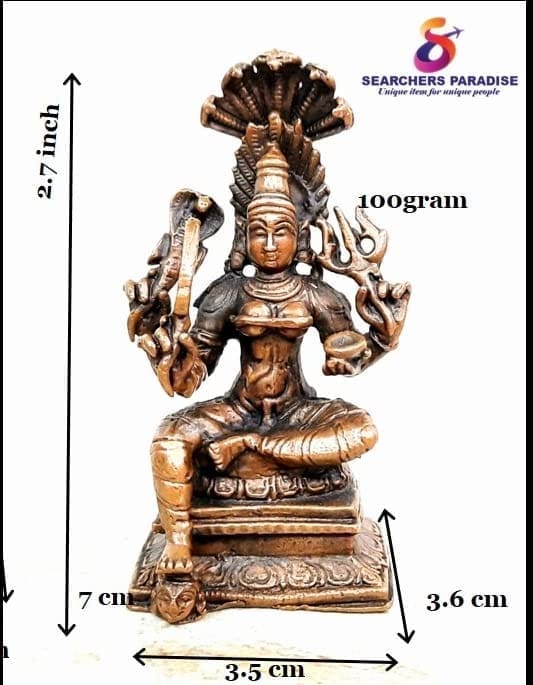 Searchers Paradise - Copper Idols Mariyamman ,2.7 inches, Copper Handmade 100 Grams, Patina Antique Finish, Pack of 1 piece view 2