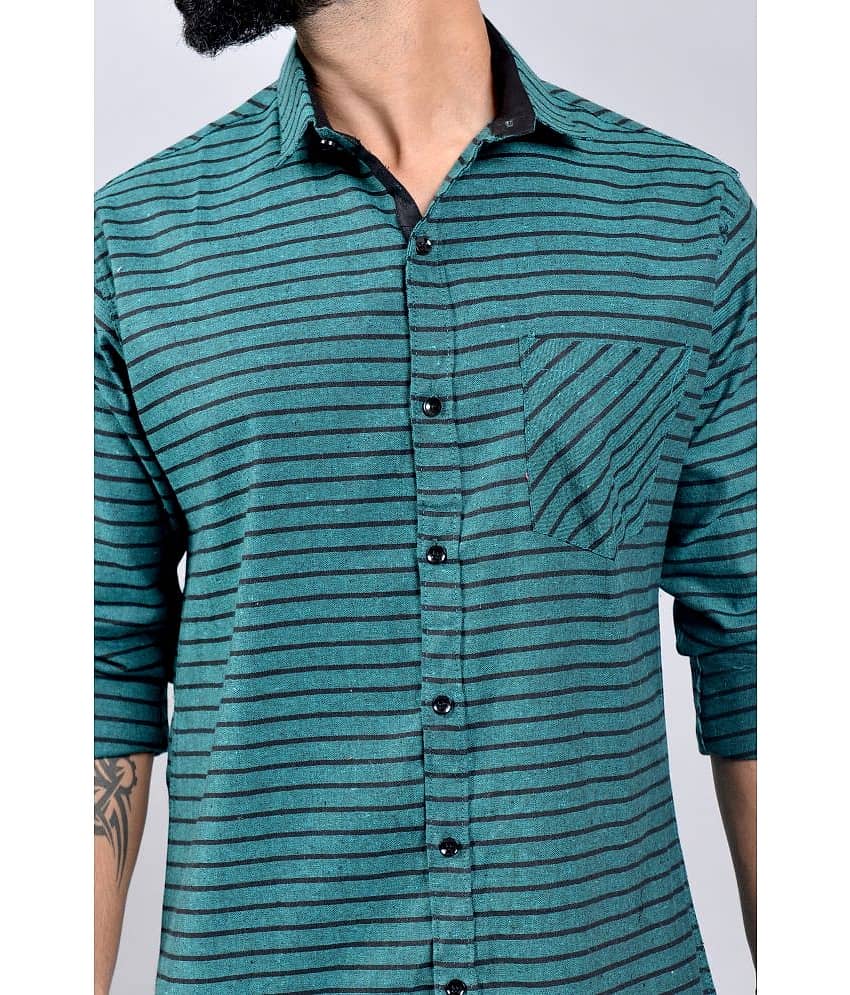 ZAMAISHA - Green 100% Cotton Regular Fit Men's Casual Shirt ( Pack of 1 ) view 2