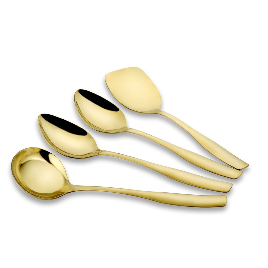 "Matiz" PVD Gold-Stainless Steel Serving Spoon (Set of 4 pcs) view 2