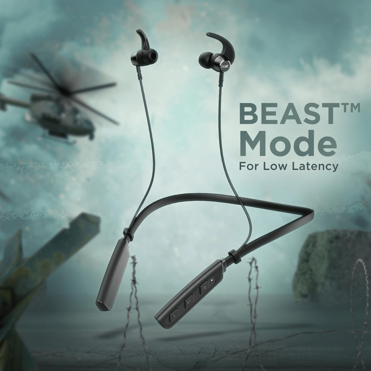 boAt Rockerz 235 Pro Wireless Bluetooth Neckband in Ear Earphone, Upto 20 hrs of Playtime, Beast Mode, Low Latency, IPX5 Water & Sweat Resistance, ENx Technology, Bluetooth v5.2(Active Black) view 2
