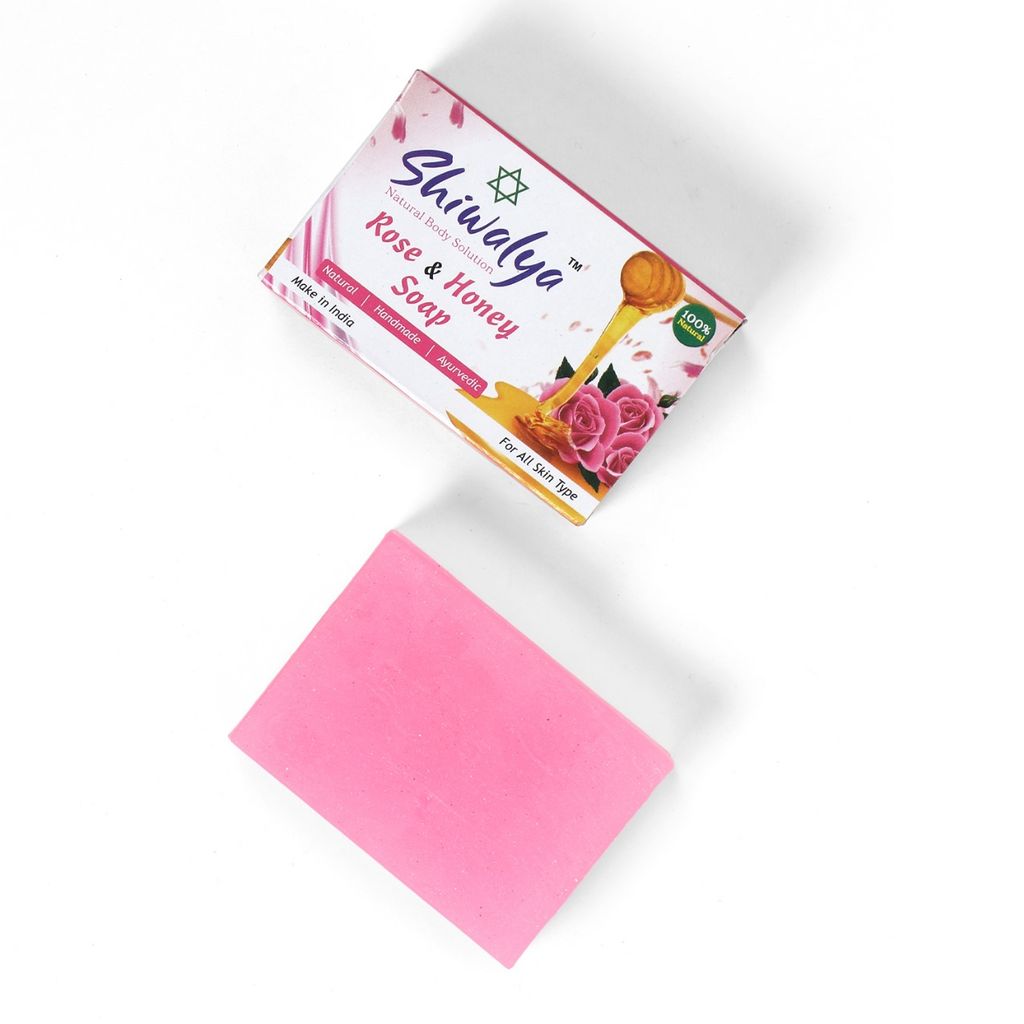 SHIWALYA Natural Rose Honey Handmade Soap | Handmade Bathing Soap | Herbal Soap Soft & Radiant Skin | Suitable for All Skin Types Pack of 6 view 2