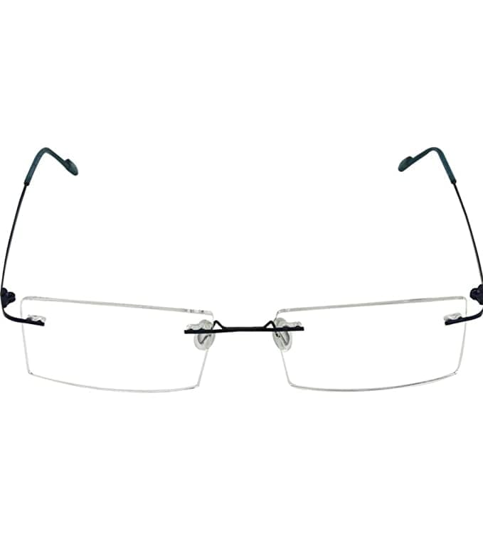 Jodykoes Premium Rimless Anti Glare Rectangle Frame Spectacle Eyeglasses Eyewear (Blue) view 2