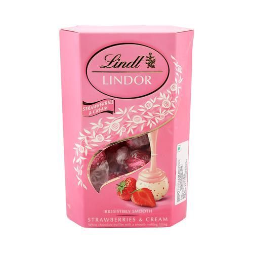 Lindt White Chocolate Truffles - Strawberries & Cream, 200 gm