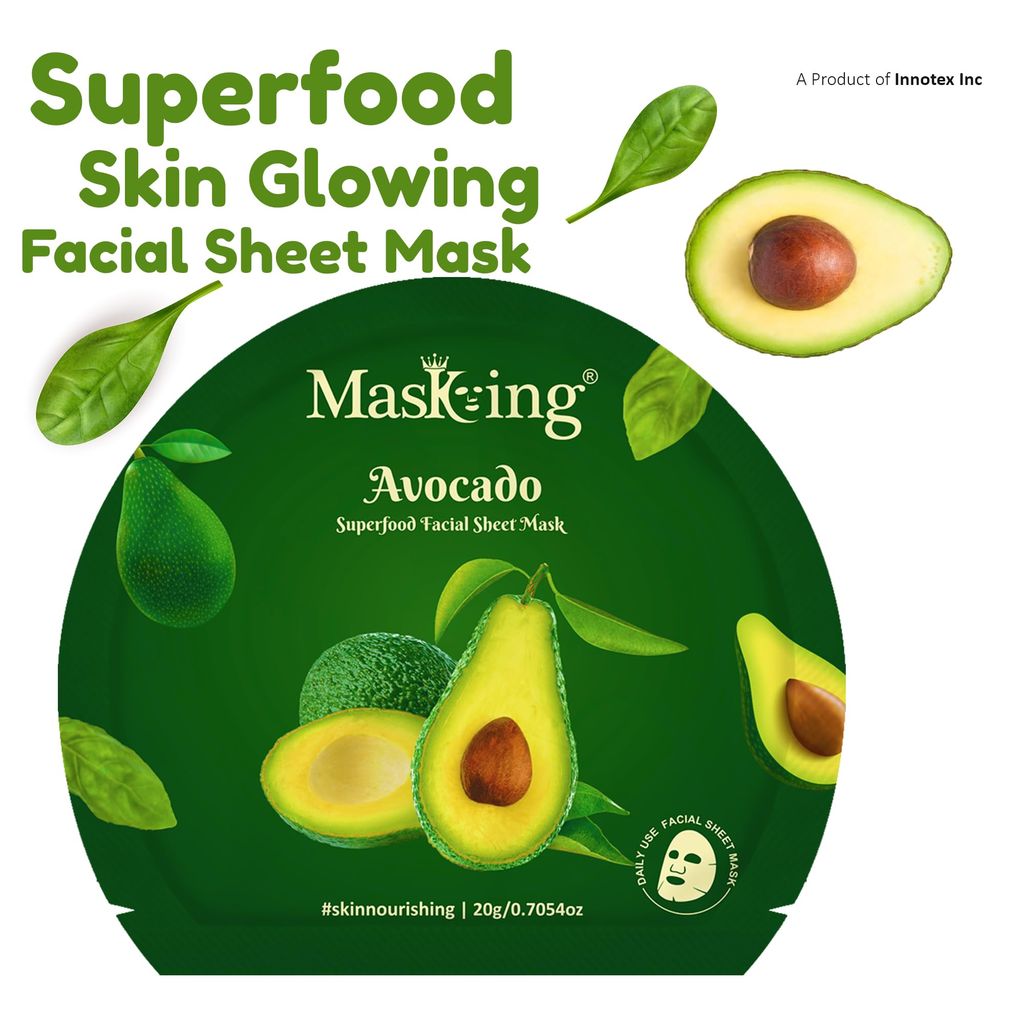 Superfood Avocado facial sheet mask for glowing Skin and Hydrating, Pack of 4 view 2