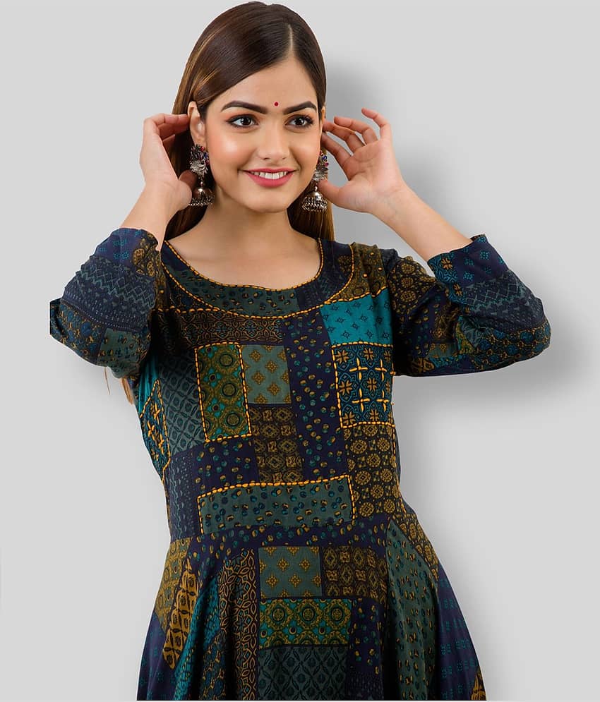 Lee Moda - Multicolor Rayon Women's Anarkali Kurti ( Pack of 1 ) view 2
