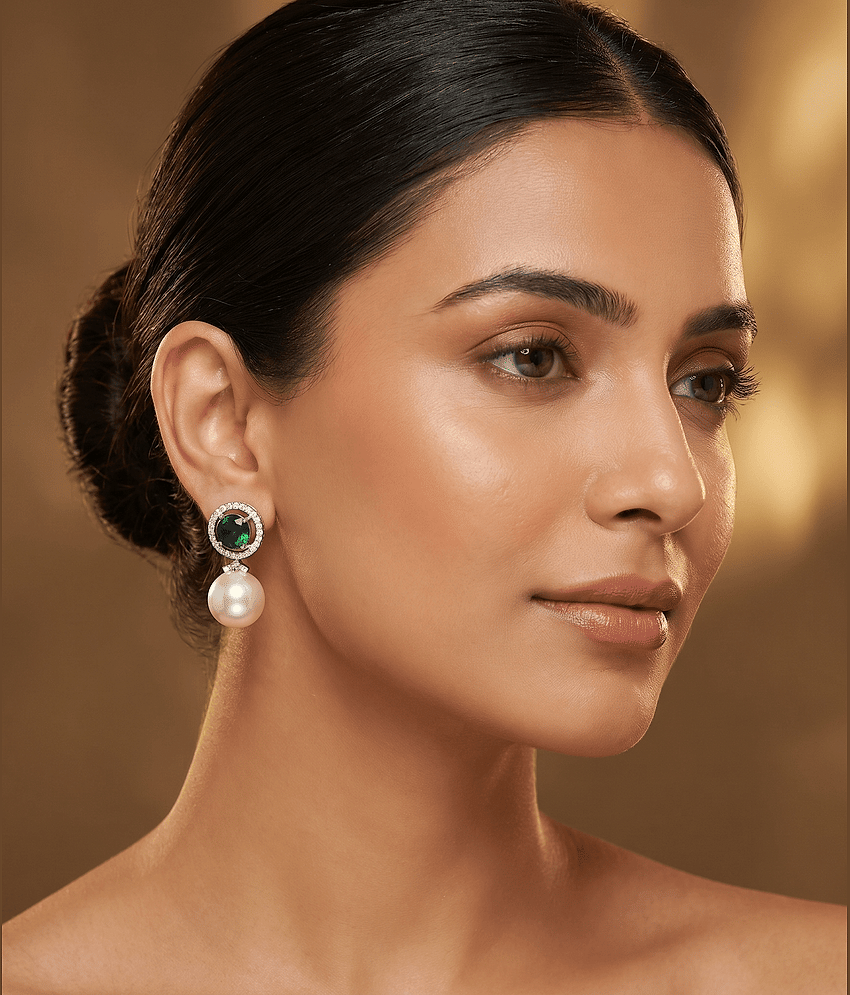 AKLINA Pink Danglers Earrings ( Pack of 1 )