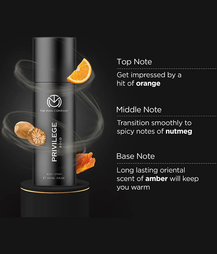 The Man Company Black & Bold Perfume Duo - 150 ml, 50 ml Body Spray for Men 100 ml ( Pack of 2 ) view 2
