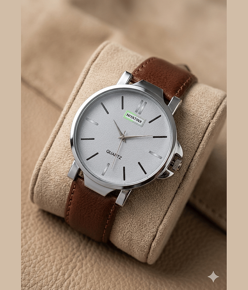 niyatifab Brown Leather Analog Men's Watch