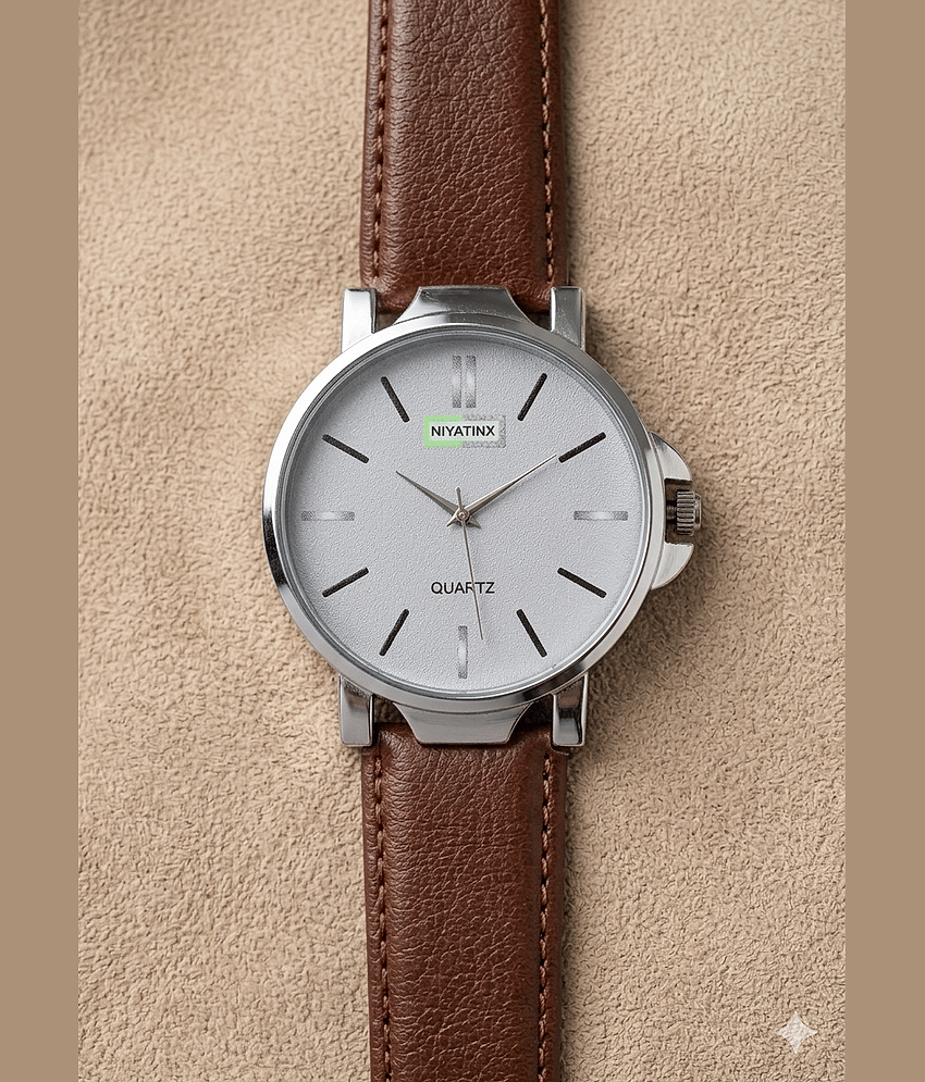 niyatifab Brown Leather Analog Men's Watch view 2